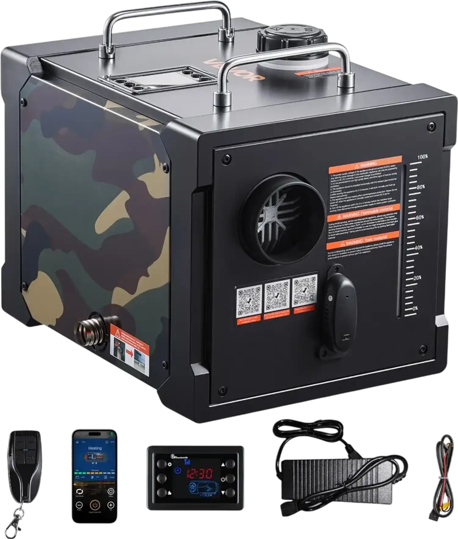 Vevor Diesel Heater Portable 8kW Bluetooth Air Heater 1.9 Gal 12V/24V New