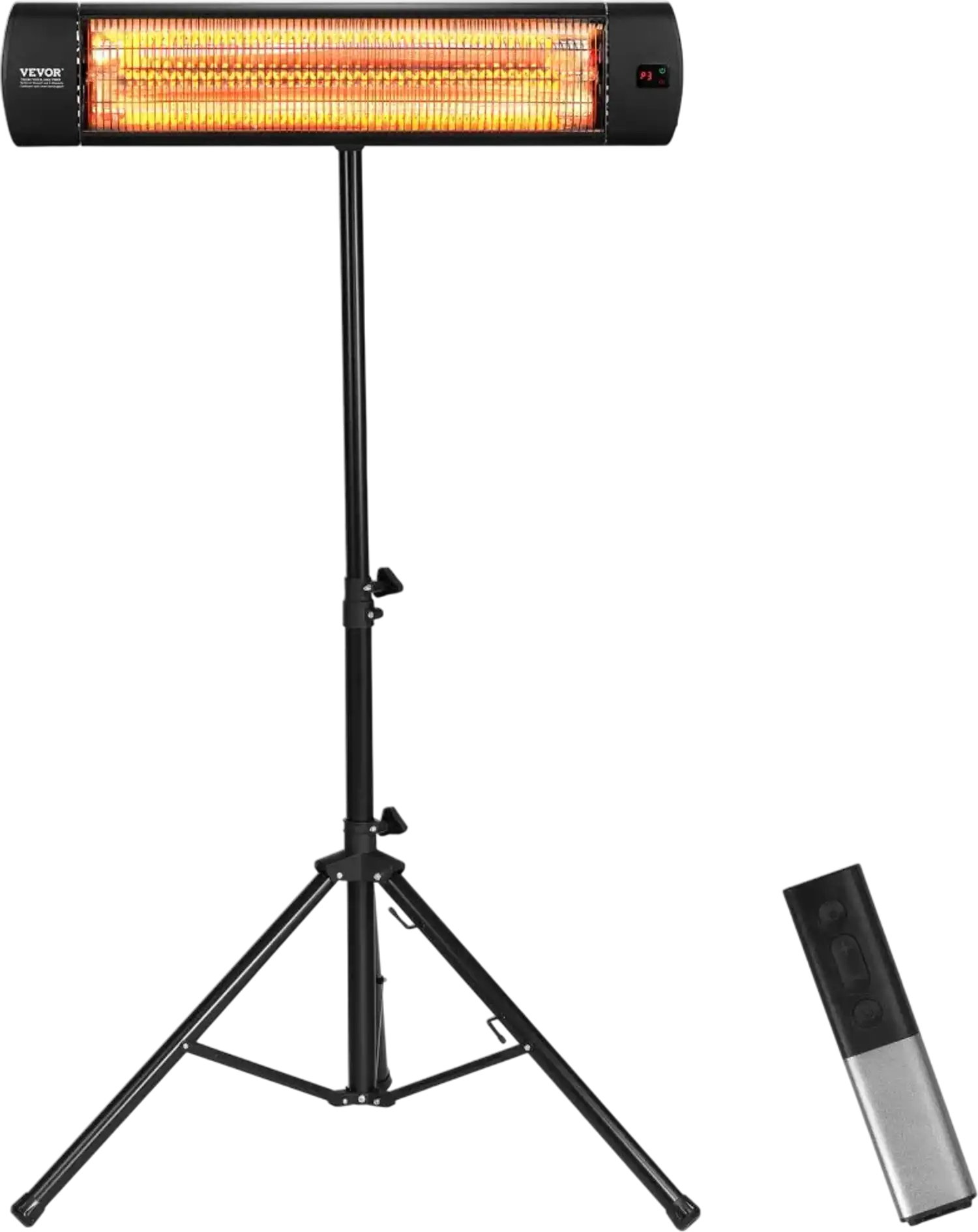 Vevor Infrared Heater 1500W Patio Space Heater with Remote, LED Display, Timer & Stand New