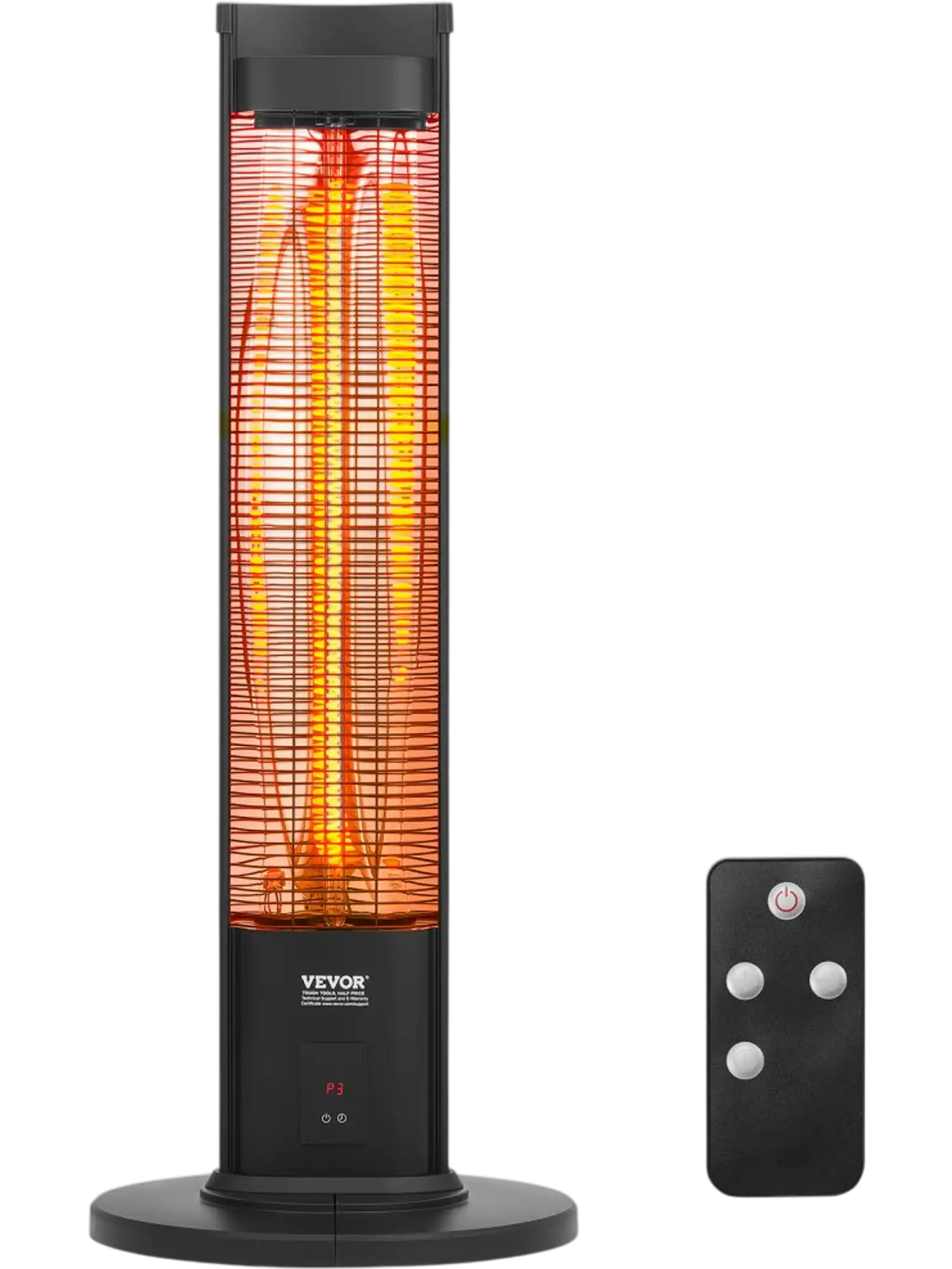 Vevor Infrared Heater 1500W Electric Space Patio Heater with Remote Control and Stand 40" New
