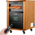 Vevor Infrared Heater 1500W Electric Space Heater with Remote Control Light Wood New