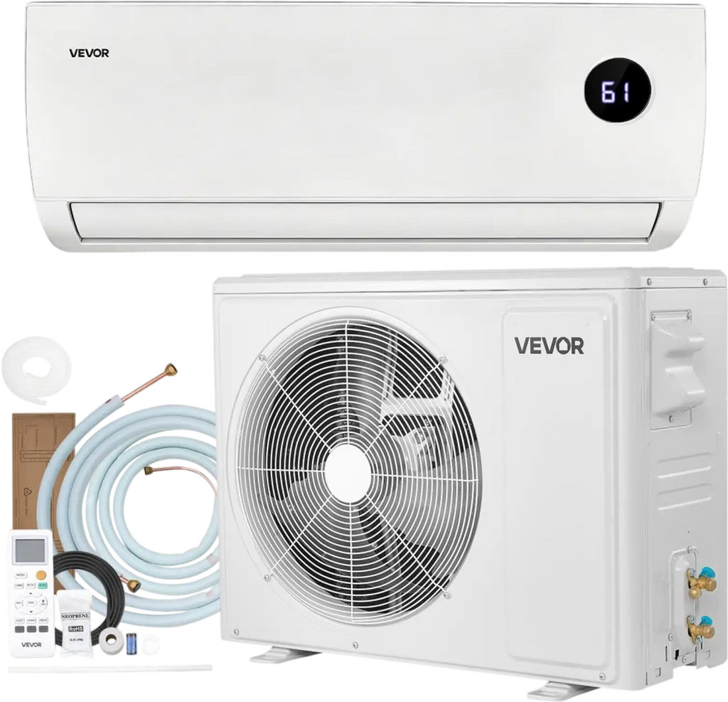 Vevor Mini Split Air Conditioner 12,000 BTU 19 SEER2 Inverter Heat Pump System 115V New