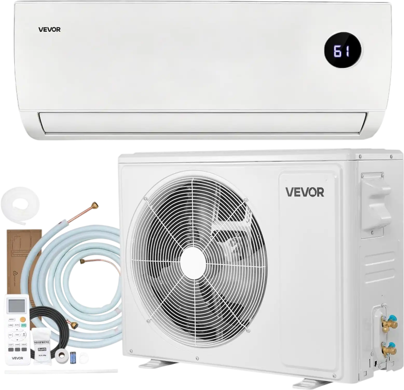 Vevor Mini Split Air Conditioner 12,000 BTU 19 SEER2 Inverter Heat Pump System 115V New