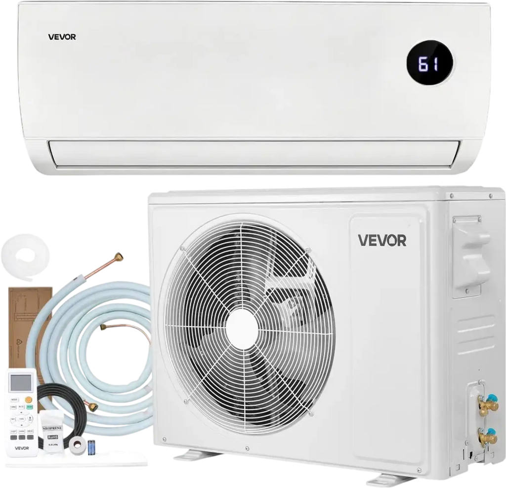 Vevor Mini Split Air Conditioner 12,000 BTU AC / 12,500 BTU Heat 230V 19 SEER2 Inverter System New