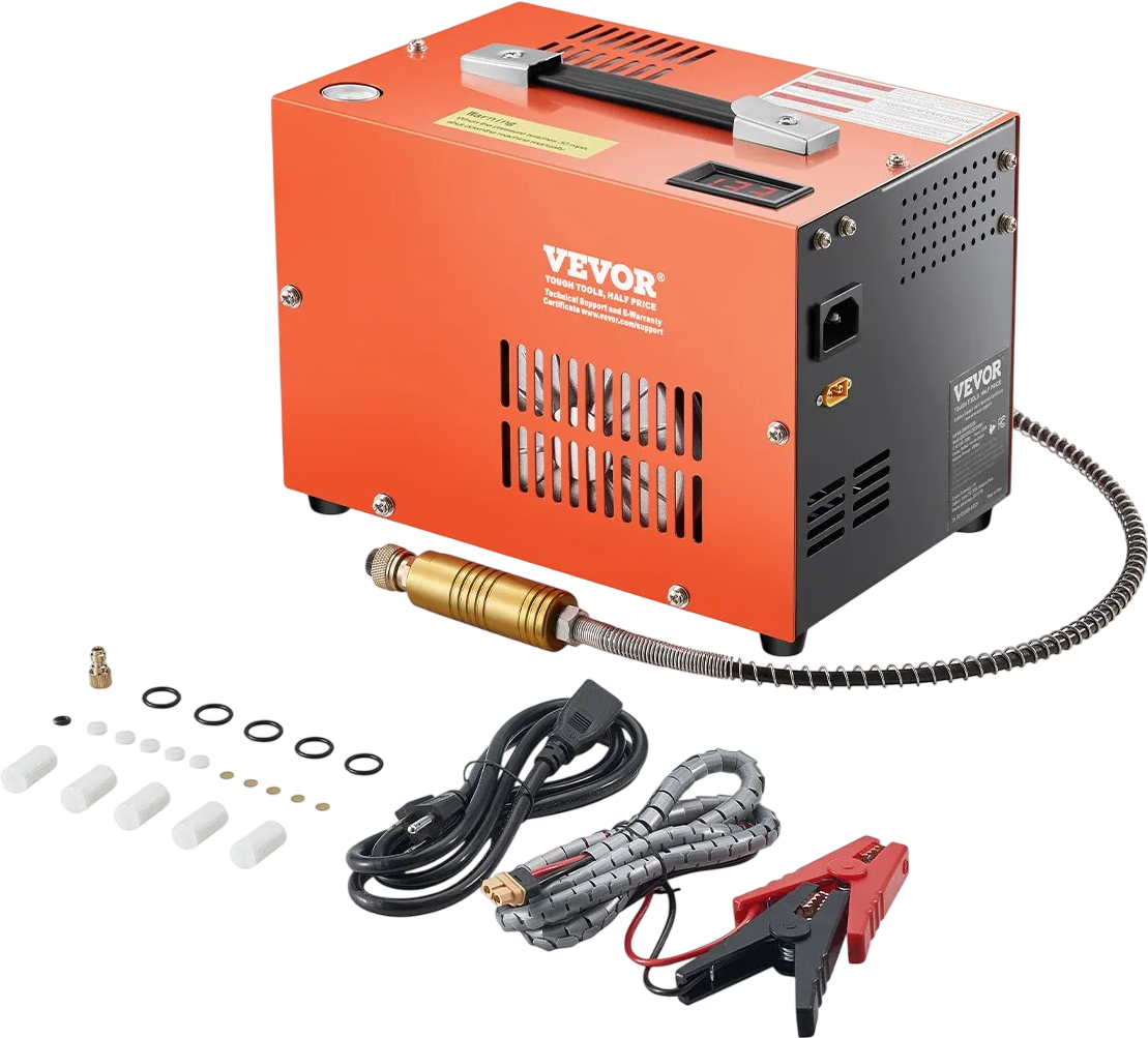 Vevor PCP Air Compressor 4500 PSI with Built-in Converter Manual Stop DC12V/AC120V New