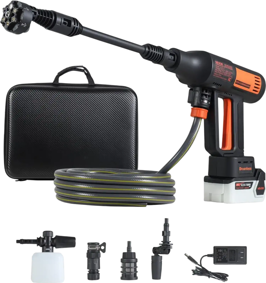 Vevor Pressure Washer Cordless Portable 1200 PSI Max with Brushless Motor 6-in-1 Nozzle New