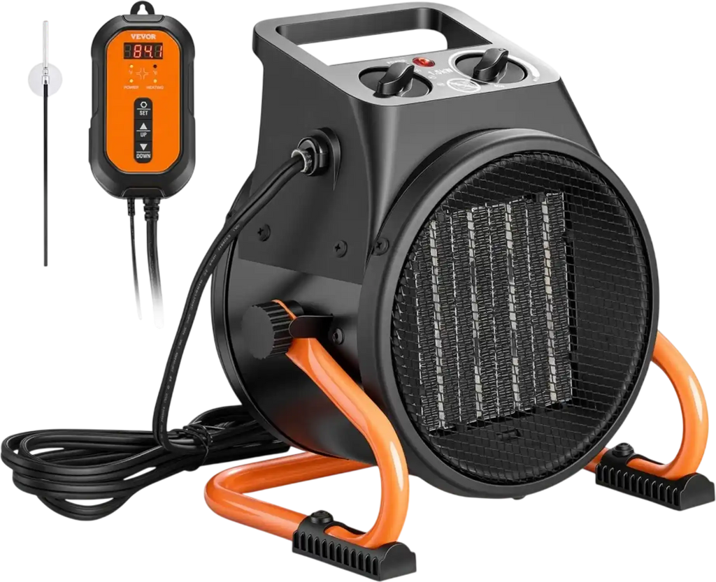 Vevor Greenhouse Heater 1500W Electric PTC Space Heater with Thermostat Fan New