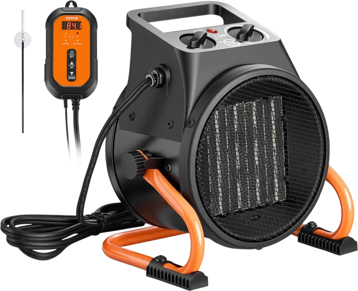 Vevor Greenhouse Heater 1500W Electric PTC Space Heater with Thermostat Fan New