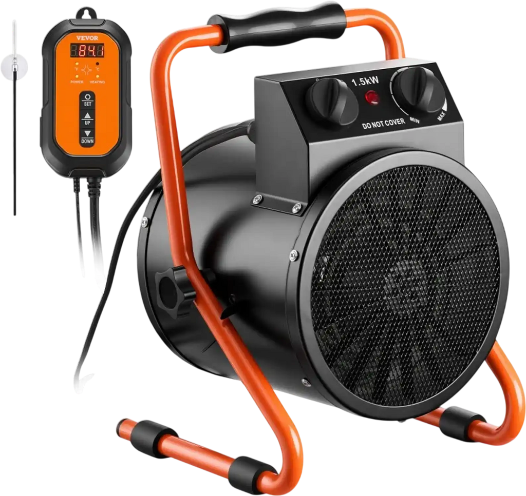 Vevor Greenhouse Heater 1500W Electric Space Heater with Thermostat New