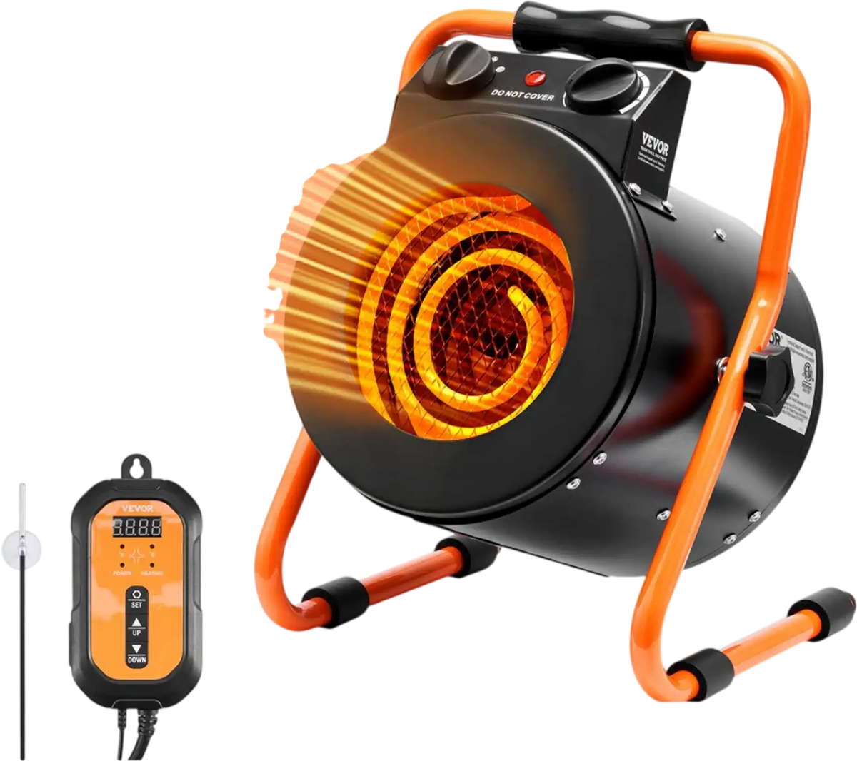 Vevor Greenhouse Heater Small Portable Heater with Thermostat 1500W 5118 BTU New