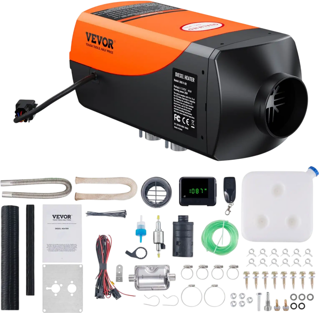 Vevor Diesel Heater 12V 2KW Portable Air Heater with Remote Control and LCD Display New