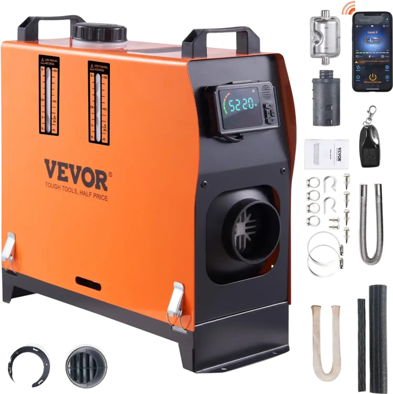 Vevor Diesel Air Heater Bluetooth App Control All-in-One 12V 8KW New