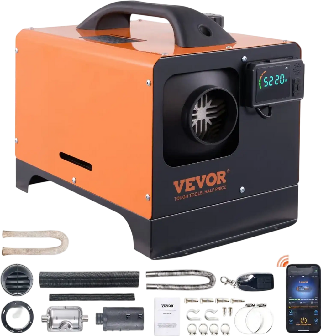 Vevor Diesel Heater All-in-One 12V 8kW Bluetooth App LCD for Car RV New