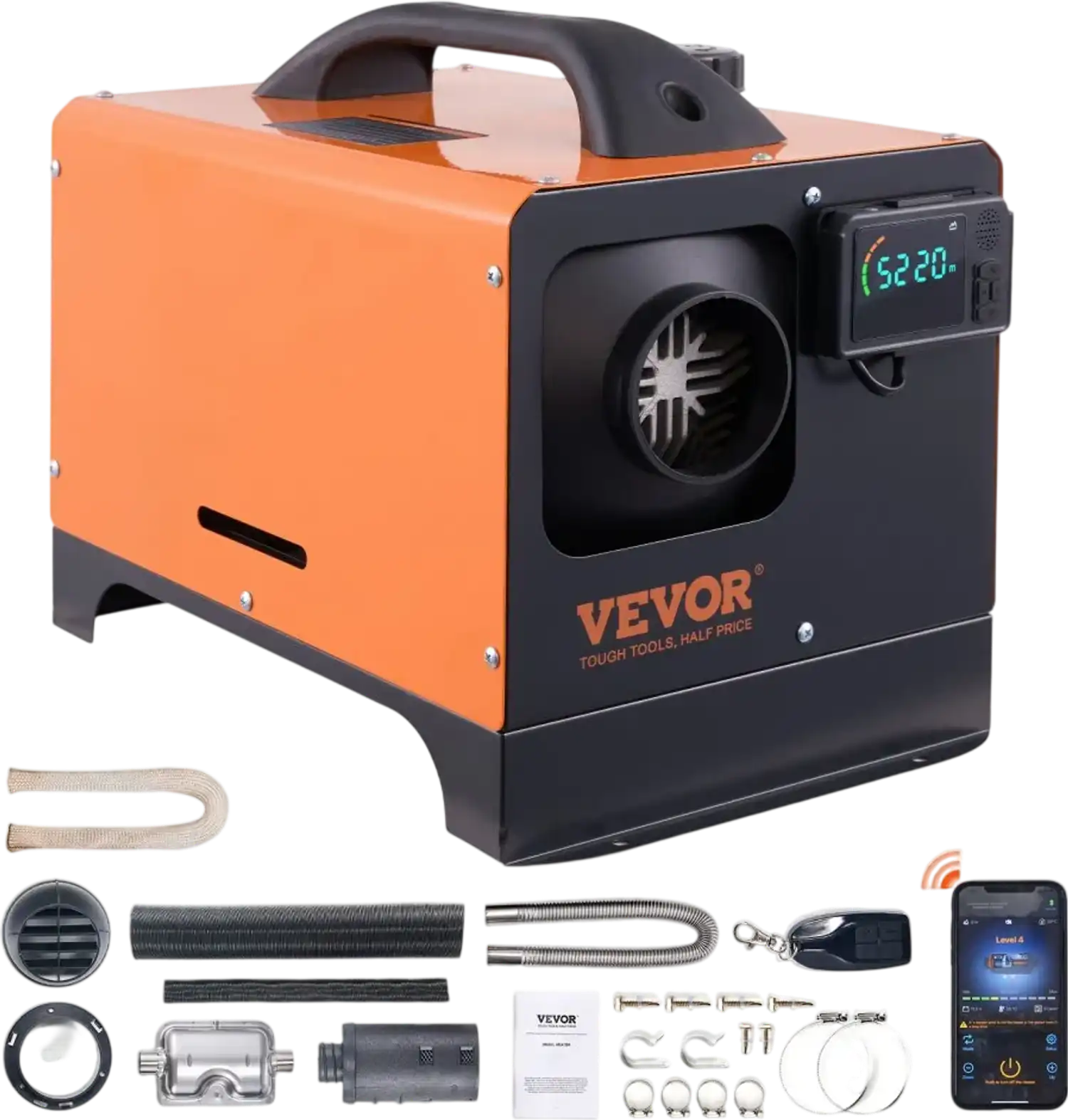 Vevor Diesel Heater All-in-One 12V 8kW Bluetooth App LCD for Car RV New