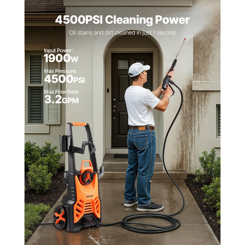 Vevor Electric Pressure Washer 4500 PSI 3.2 GPM w/ Foam Cannon New