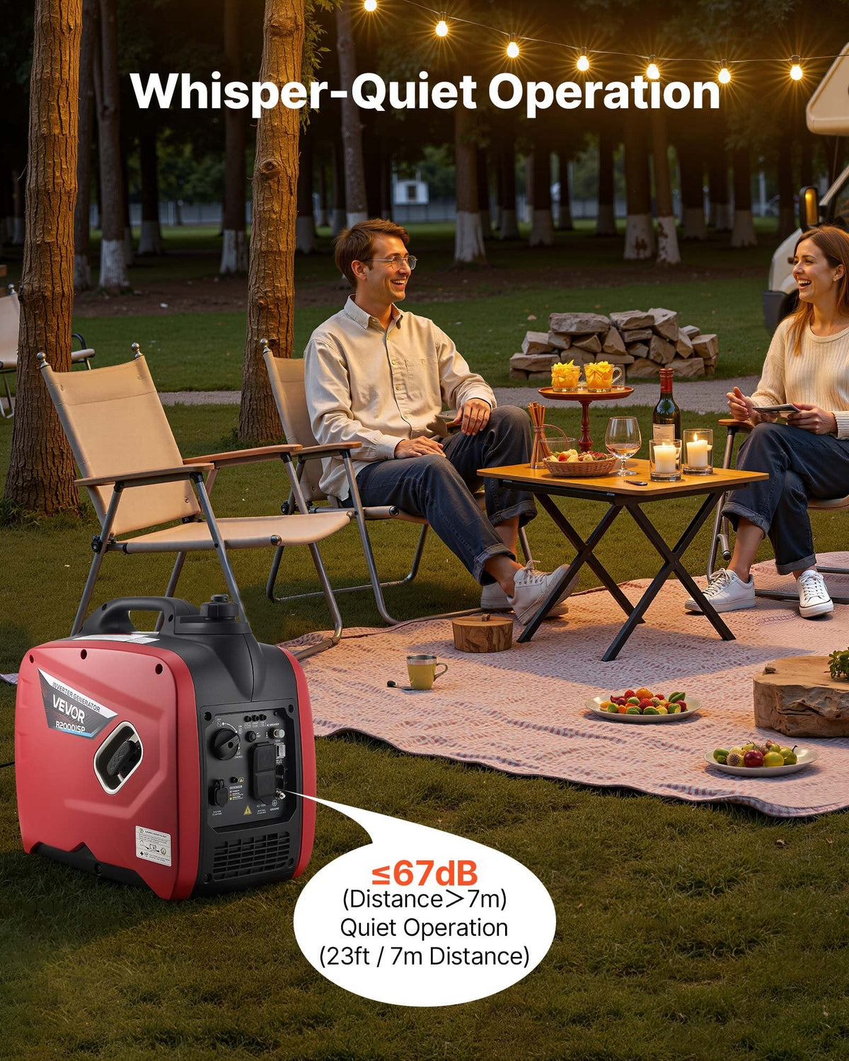 Vevor Inverter Generator 1800W/2900W Gas Powered CO Sensor 120V New