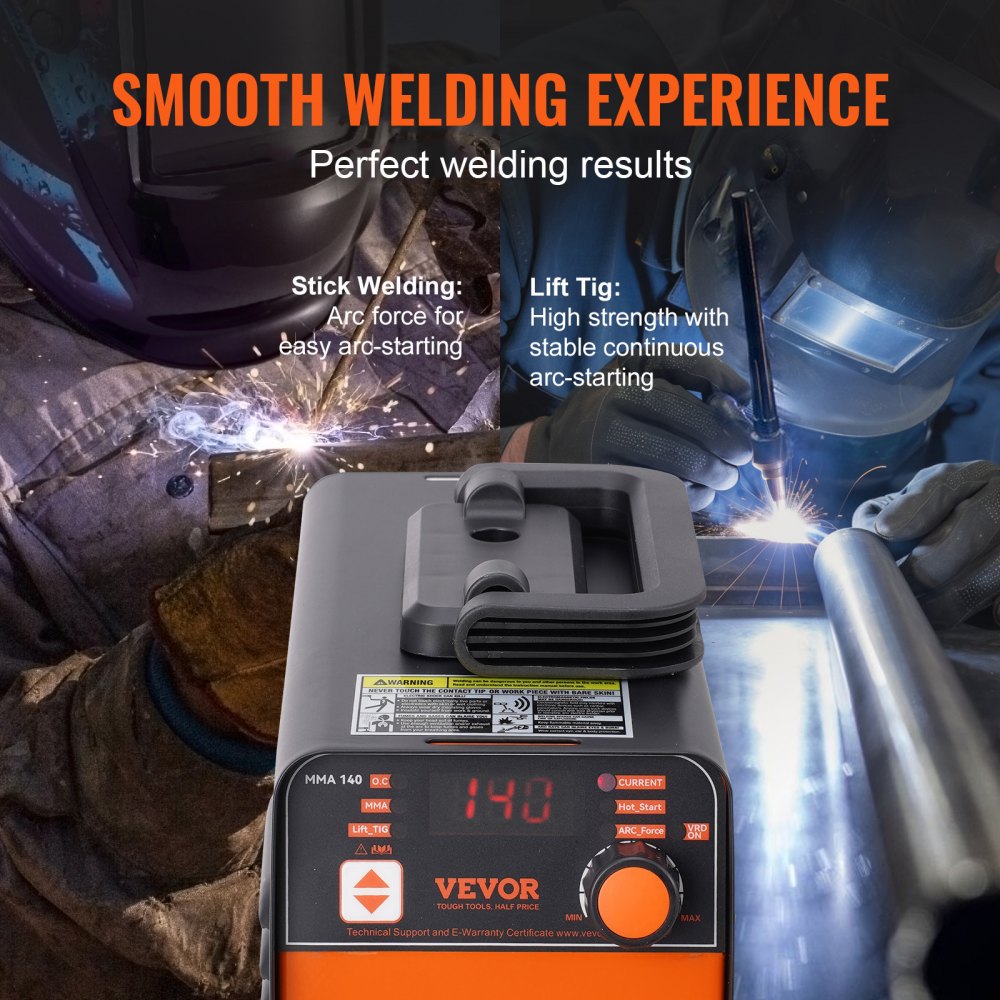 Vevor Welder 2-In-1 ARC/Lift TIG Inverter Welding Machine 140A 110V Portable MMA with Hot Start New