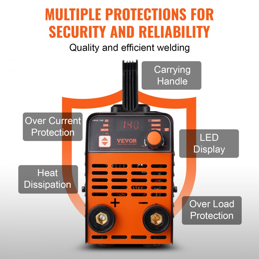 Vevor Welder 2-In-1 ARC/Lift TIG Inverter Welding Machine 140A 110V Portable MMA with Hot Start New