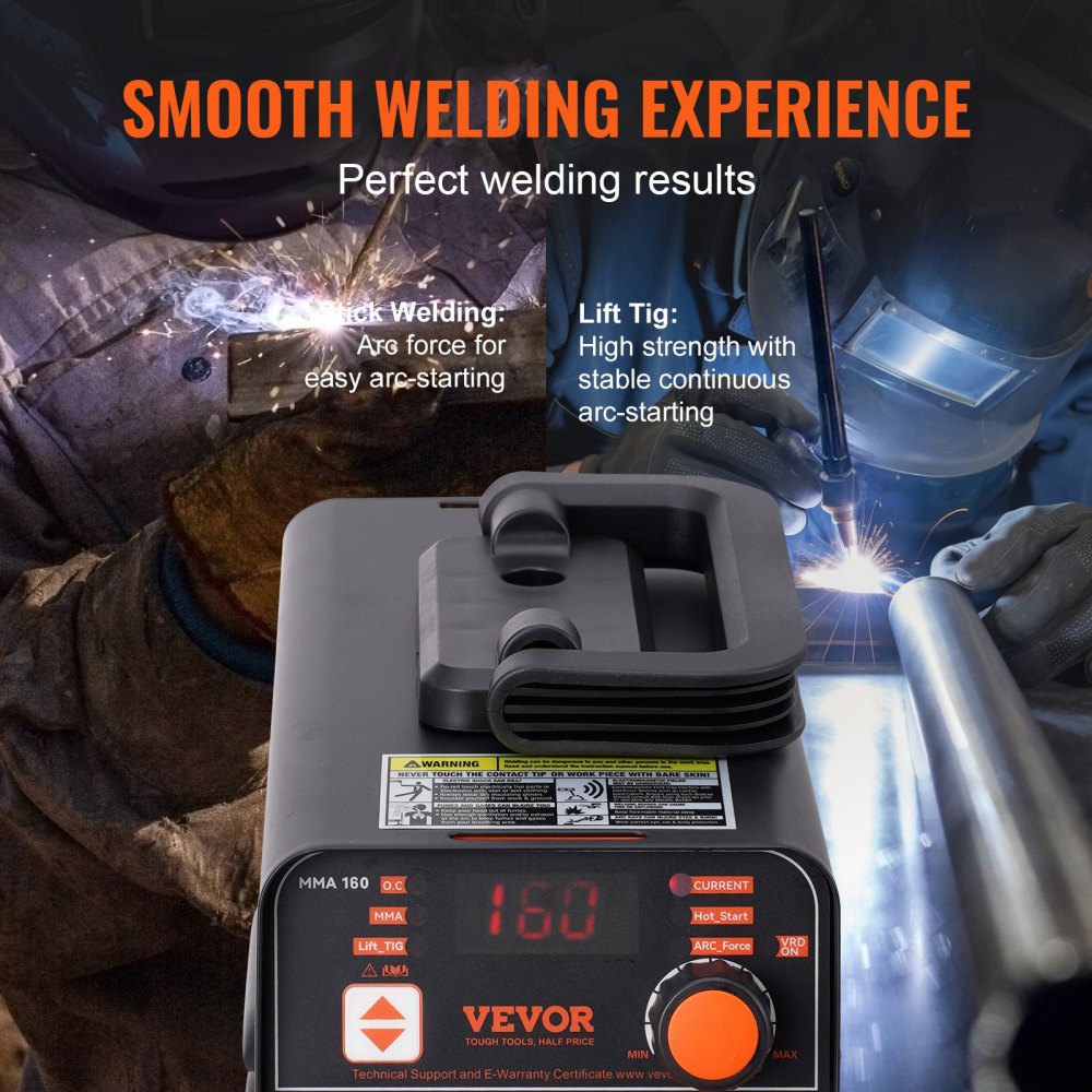 Vevor Stick Welder 160A ARC/Lift TIG 2-in-1 110V/220V Portable MMA Welding Machine New