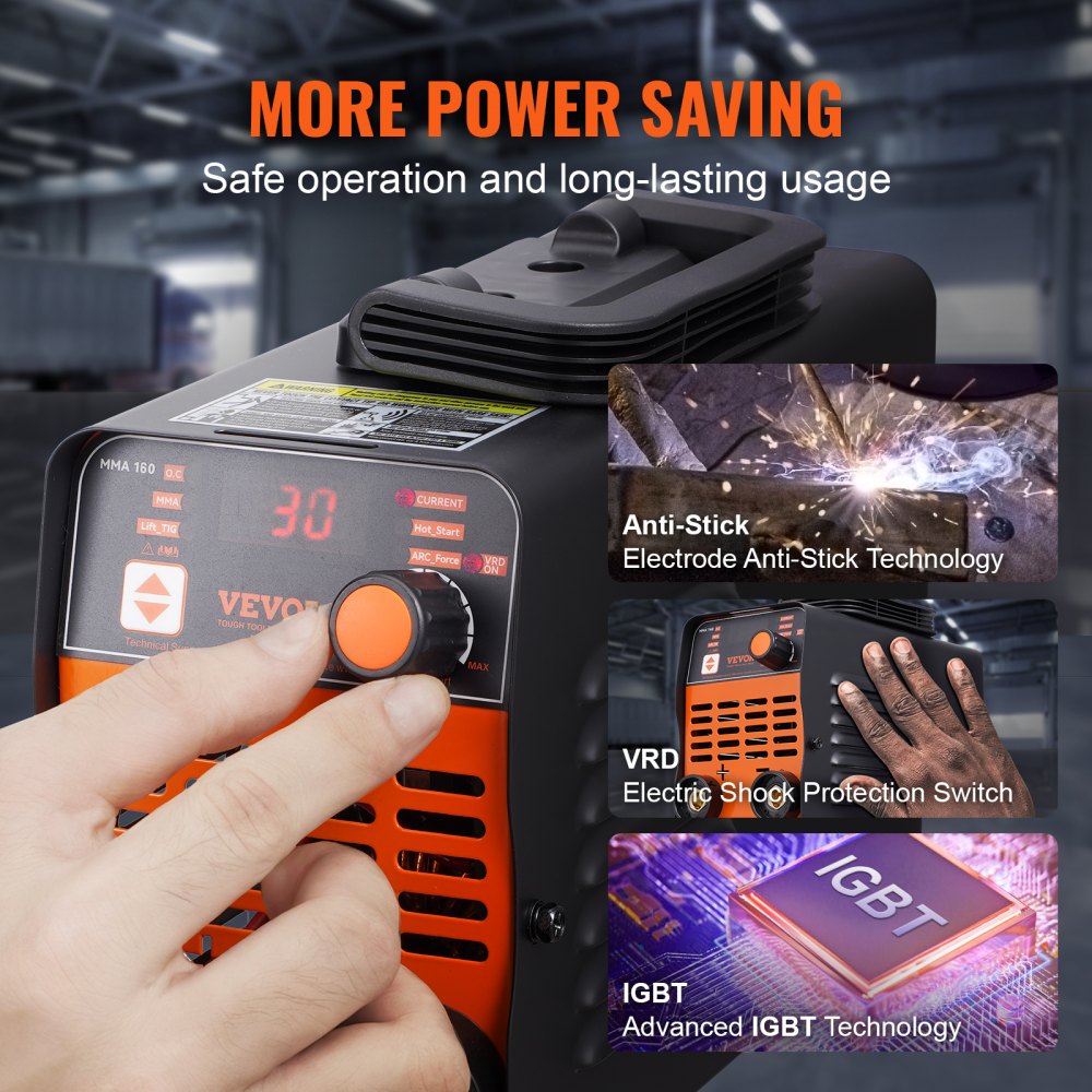 Vevor Stick Welder 160A ARC/Lift TIG 2-in-1 110V/220V Portable MMA Welding Machine New