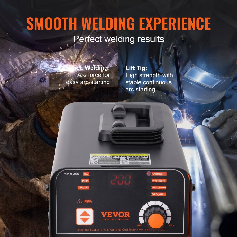 Vevor Stick Welder 200A ARC Lift TIG 2-in-1 IGBT Inverter 110V/220V New