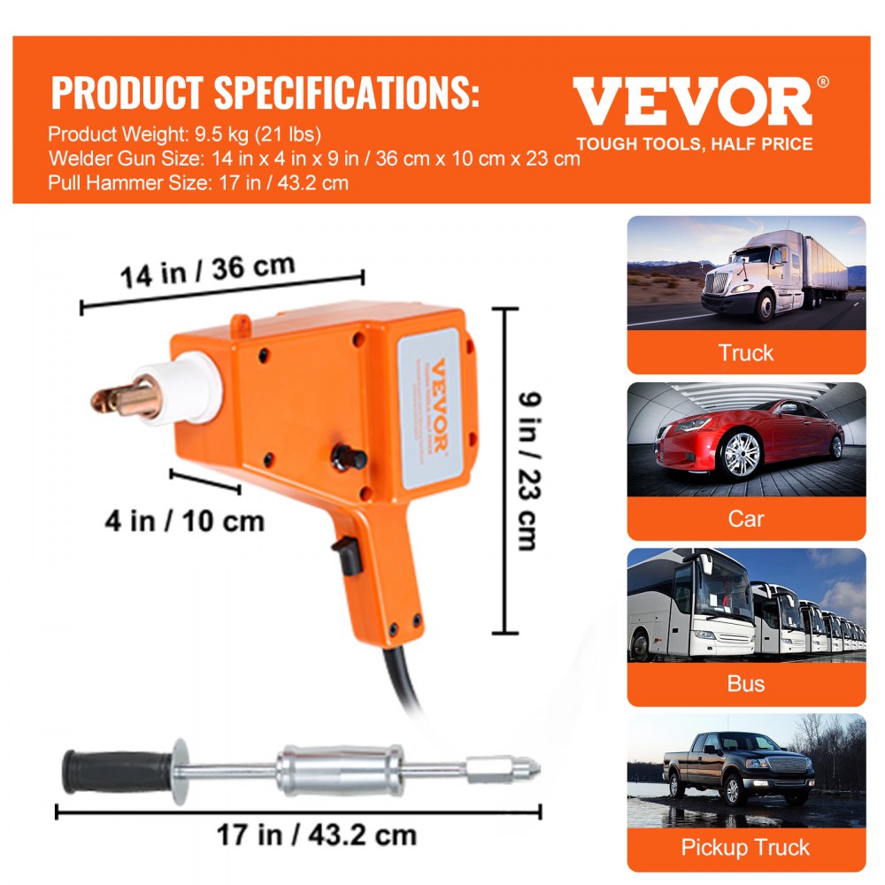 Vevor Stud Welder Dent Repair Kit 1600A 800VA 110V New