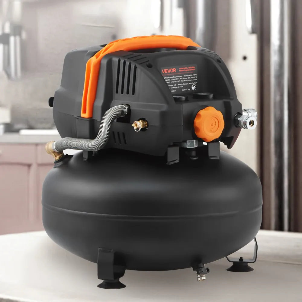 Vevor Air Compressor 6 Gallon 1.7 HP Portable Pancake Oil-Free 150 PSI New
