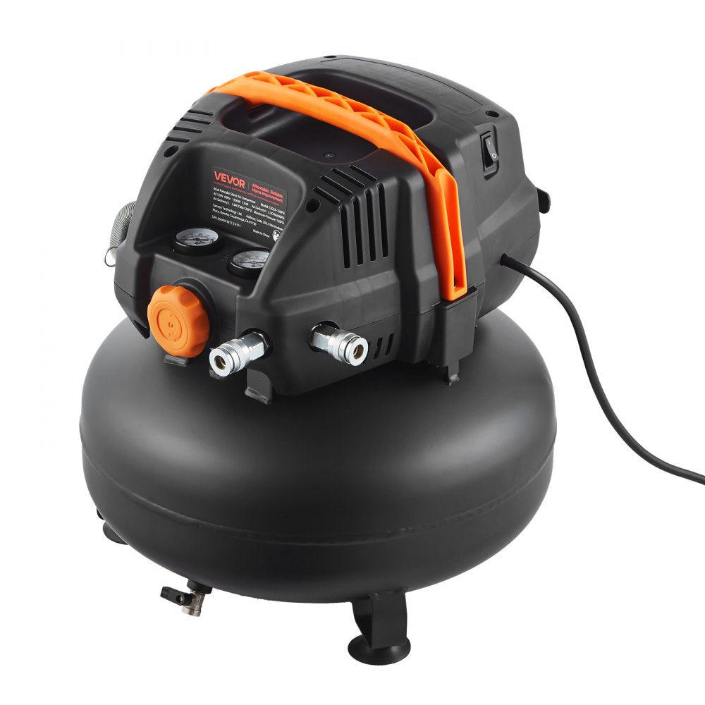 Vevor Air Compressor 6 Gallon 150 PSI Portable Pancake with 12-Piece Accessory Kit New