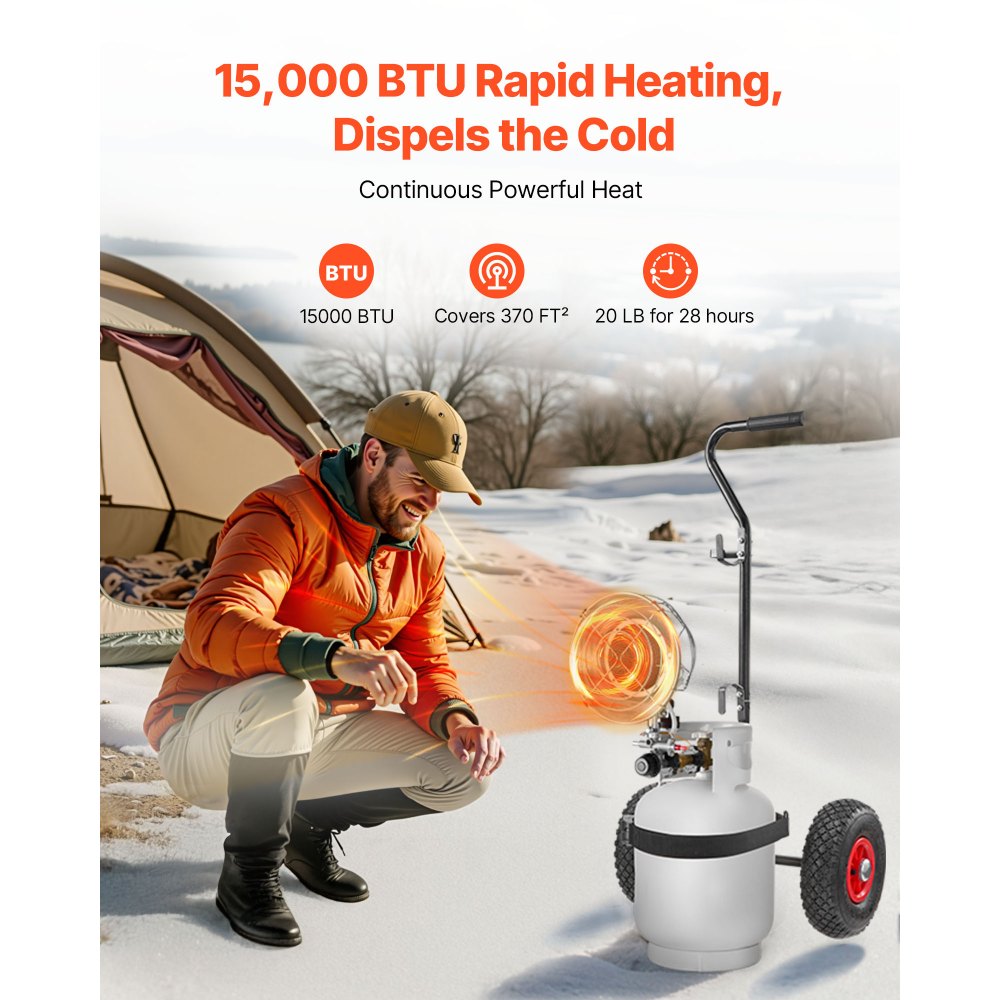 Vevor Propane Heater Portable Tank Top 15000 BTU Outdoor Infrared New