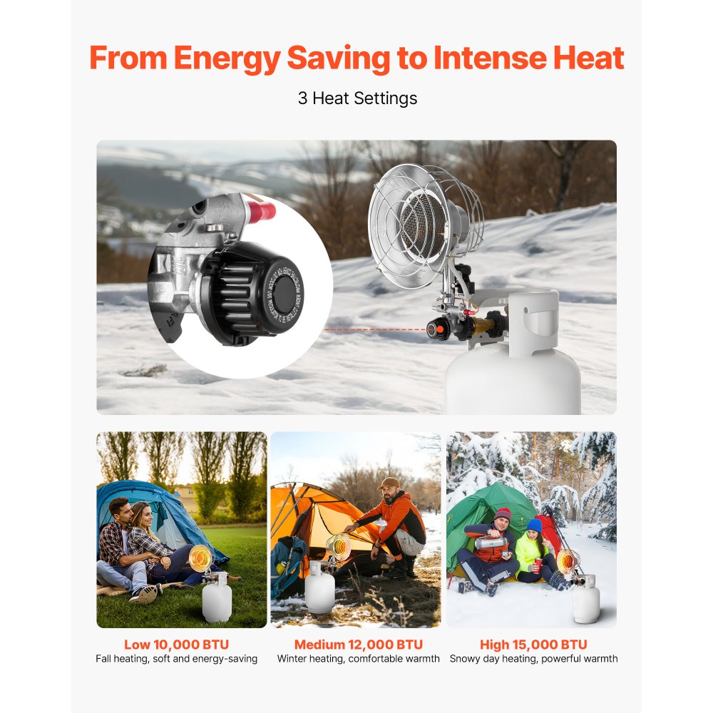 Vevor Propane Heater Portable Tank Top 15000 BTU Outdoor Infrared New