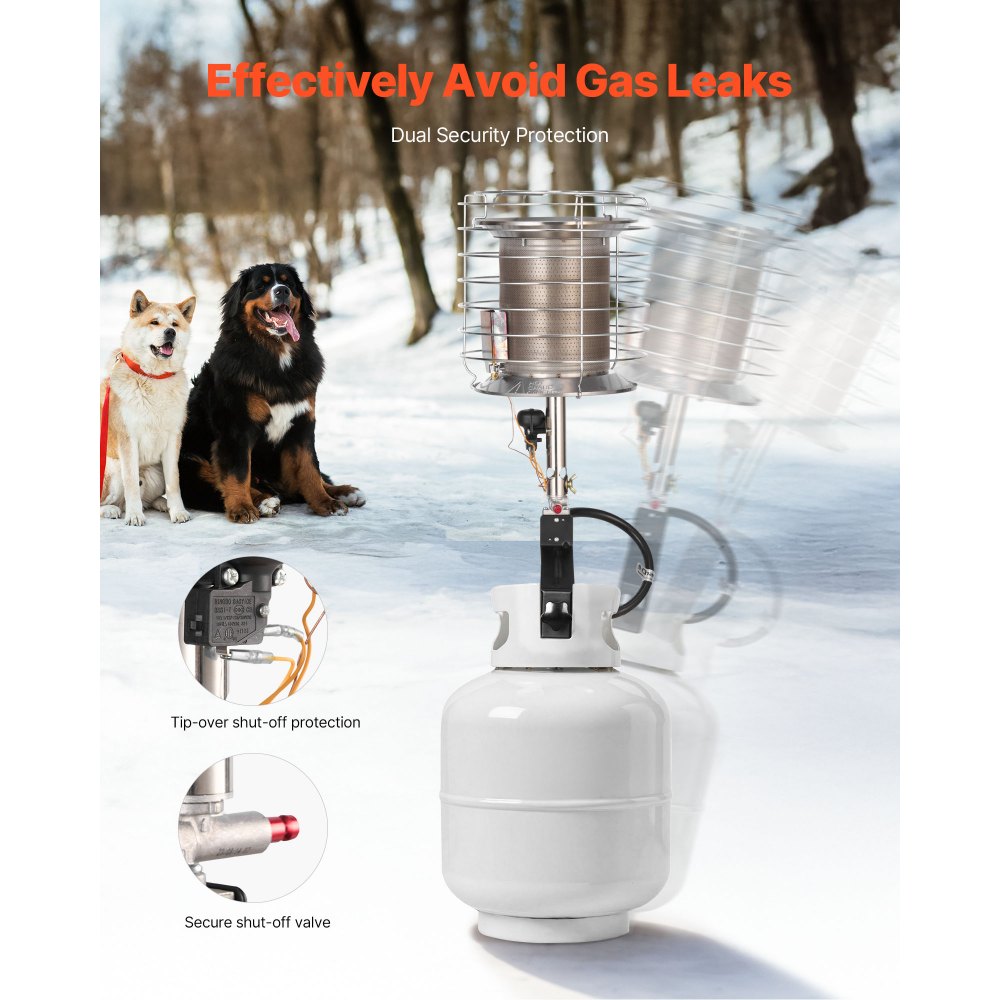 Vevor Propane Tank Top Heater 42000 BTU Infrared Radiant Single Burner New