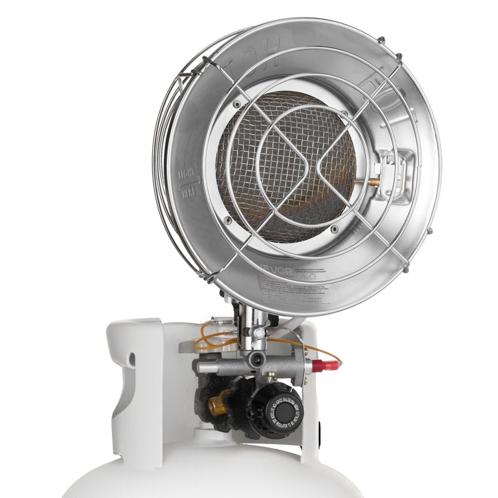 Vevor Propane Tank Top Heater 15,000 BTU Infrared Radiant Single Burner Round New