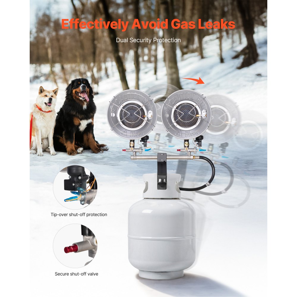 Vevor Propane Tank Top Heater 30000 BTU Infrared Radiant Single Burner New