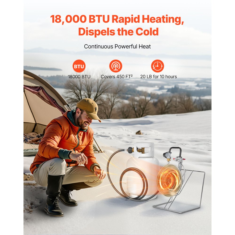 Vevor Tank Top Heater 18,000 BTU Single Burner Propane Radiant Heater New