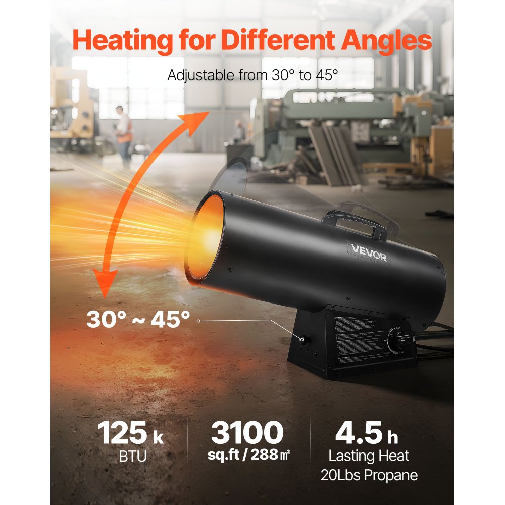 Vevor Propane Heater Portable Outdoor Forced Air 125,000 BTU New