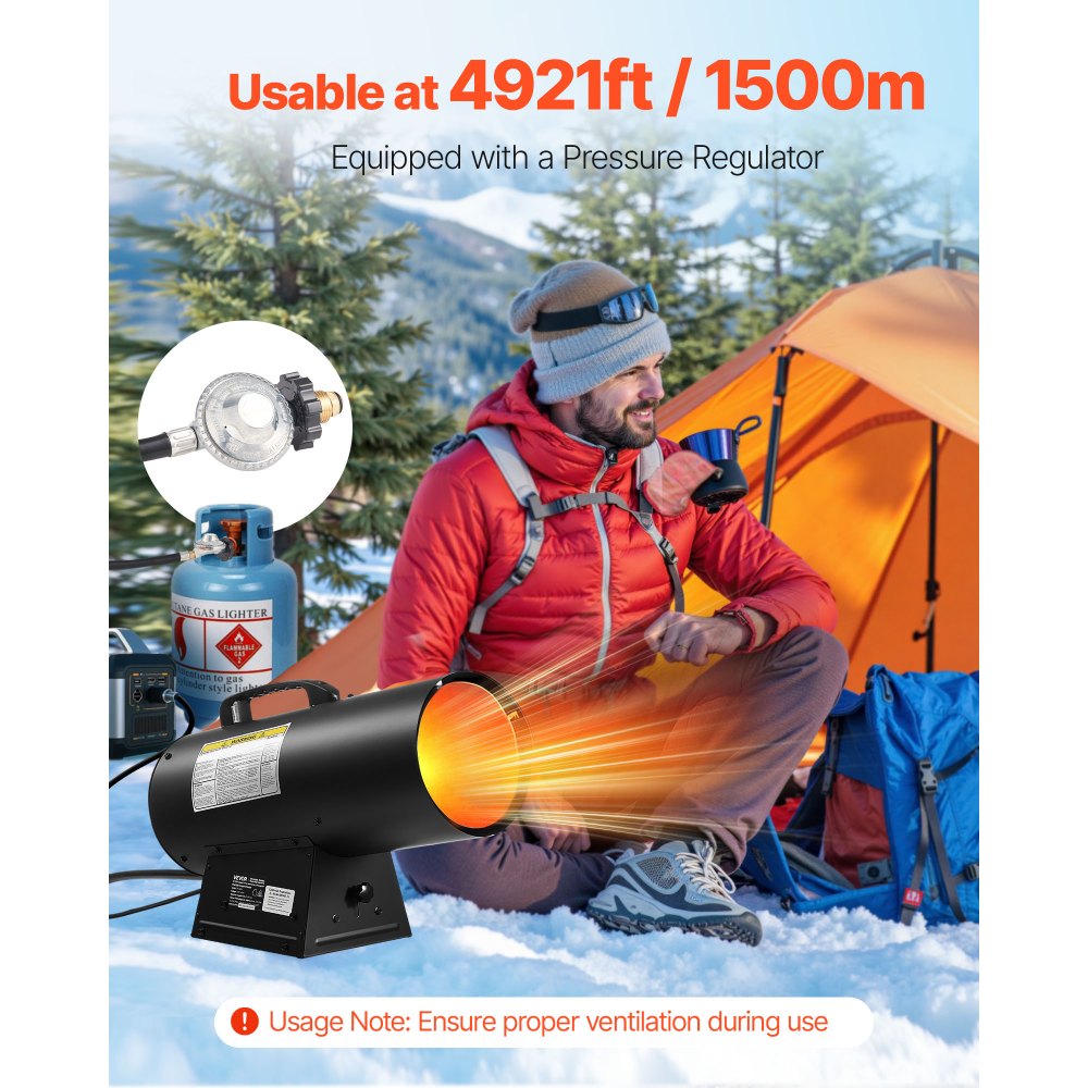 Vevor Propane Heater 60,000 BTU Portable Forced Air Barrel Heater New