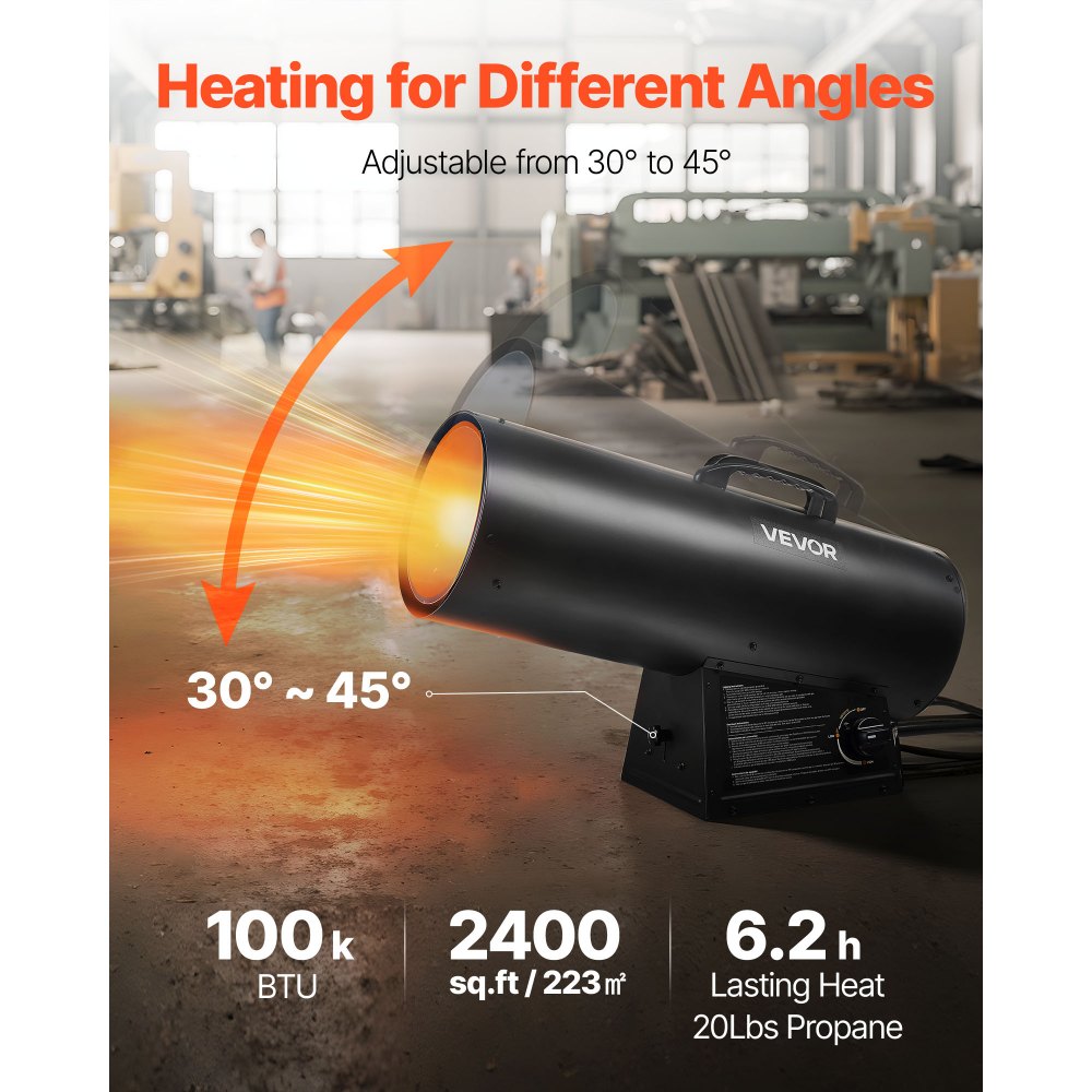 Vevor Propane Heater 100,000 BTU Forced Air Portable Barrel Heater New
