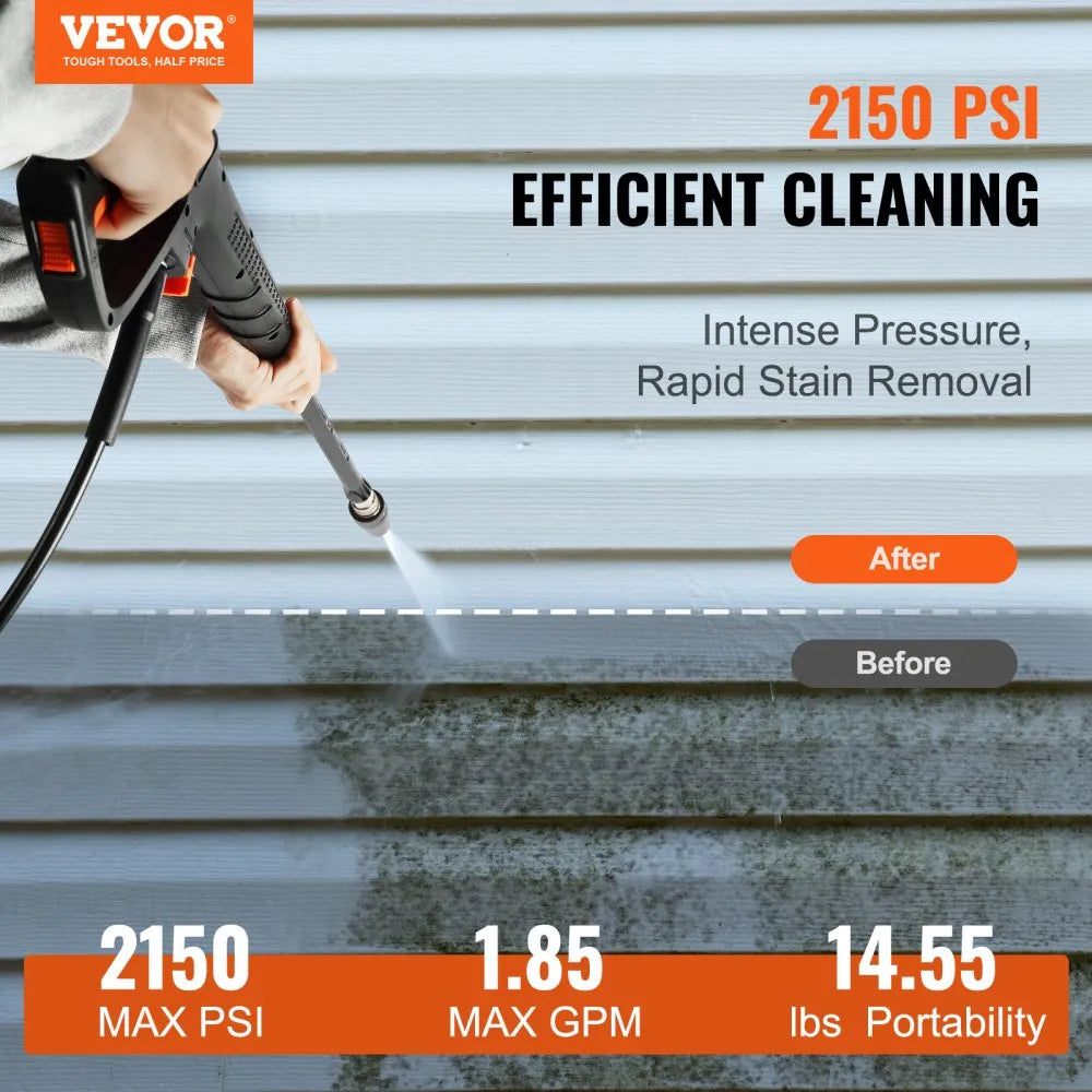 Vevor Pressure Washer 2150 PSI 1.85 GPM Electric Foam Cannon Portable Cleaner New