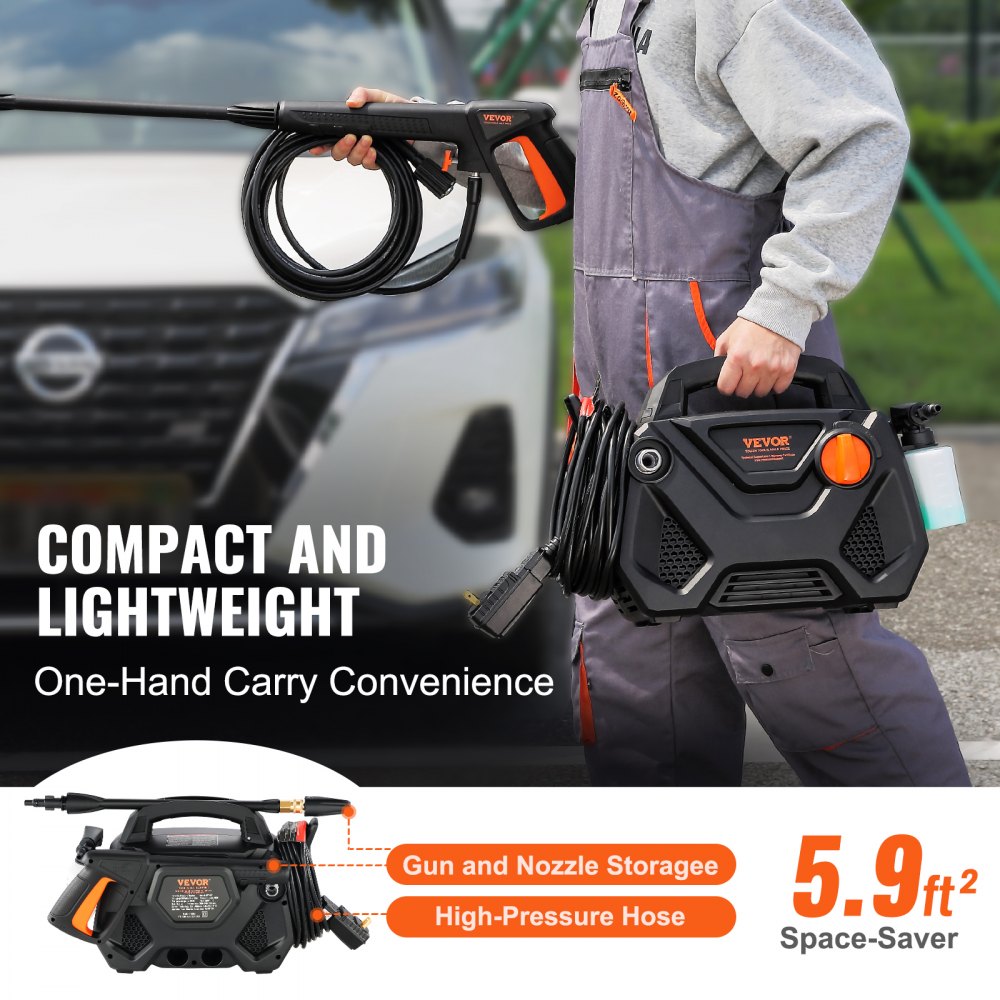 Vevor Pressure Washer 2150 PSI 1.85 GPM Electric Foam Cannon Portable Cleaner New