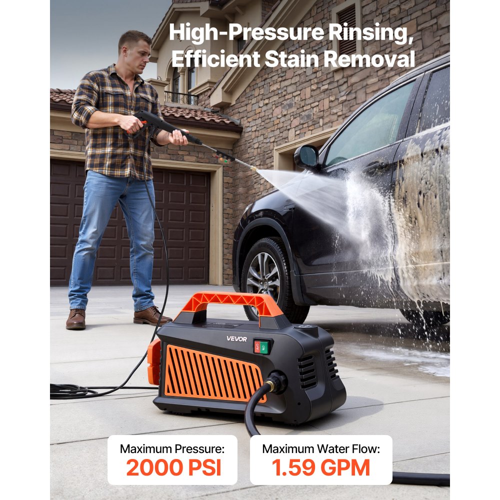 Vevor Electric Pressure Washer 2000 PSI 1.59 GPM Portable Power Washer New