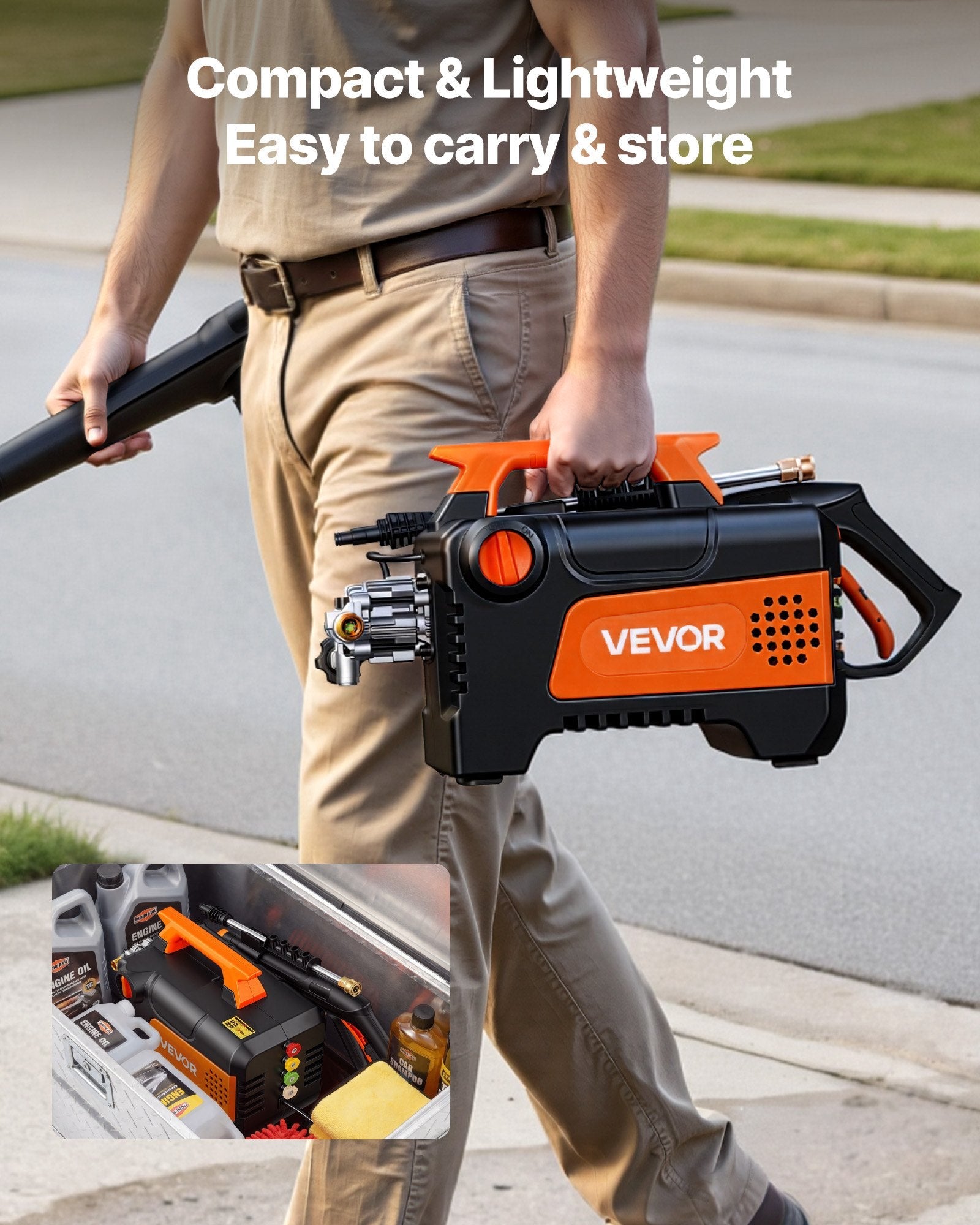 Vevor Electric Pressure Washer 1958 PSI 2.5 GPM 5-Plunger Pump with 4 Nozzles 110V 2000W New