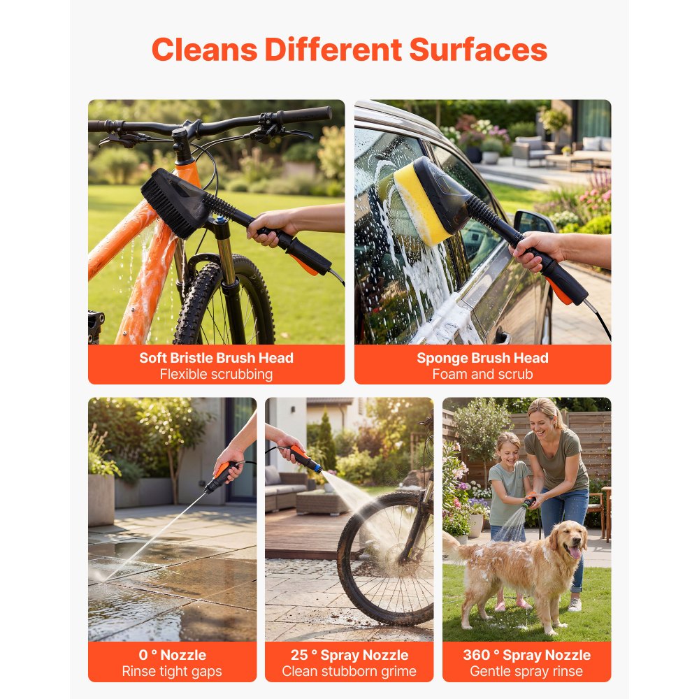 Vevor Pressure Washer Portable Cordless Foldable 2.64 Gal 109 PSI New