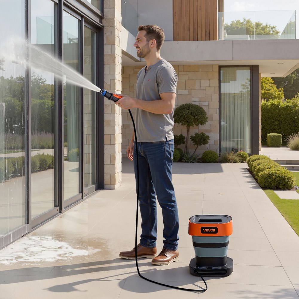Vevor Pressure Washer Portable Cordless Foldable 2.64 Gal 109 PSI Power Washer New