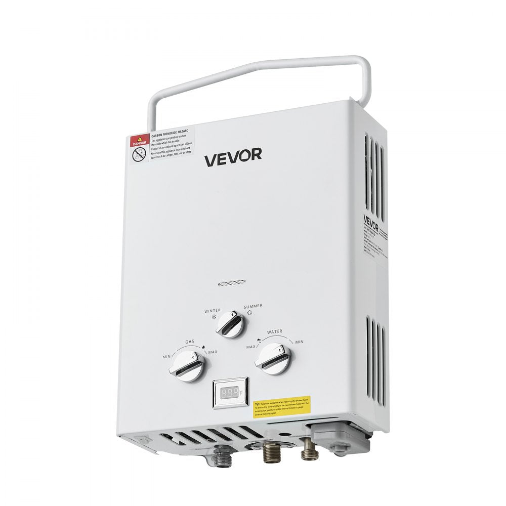 Vevor Water Heater Portable Propane Tankless 5L 1.32 GPM Outdoor Instant Hot Water New