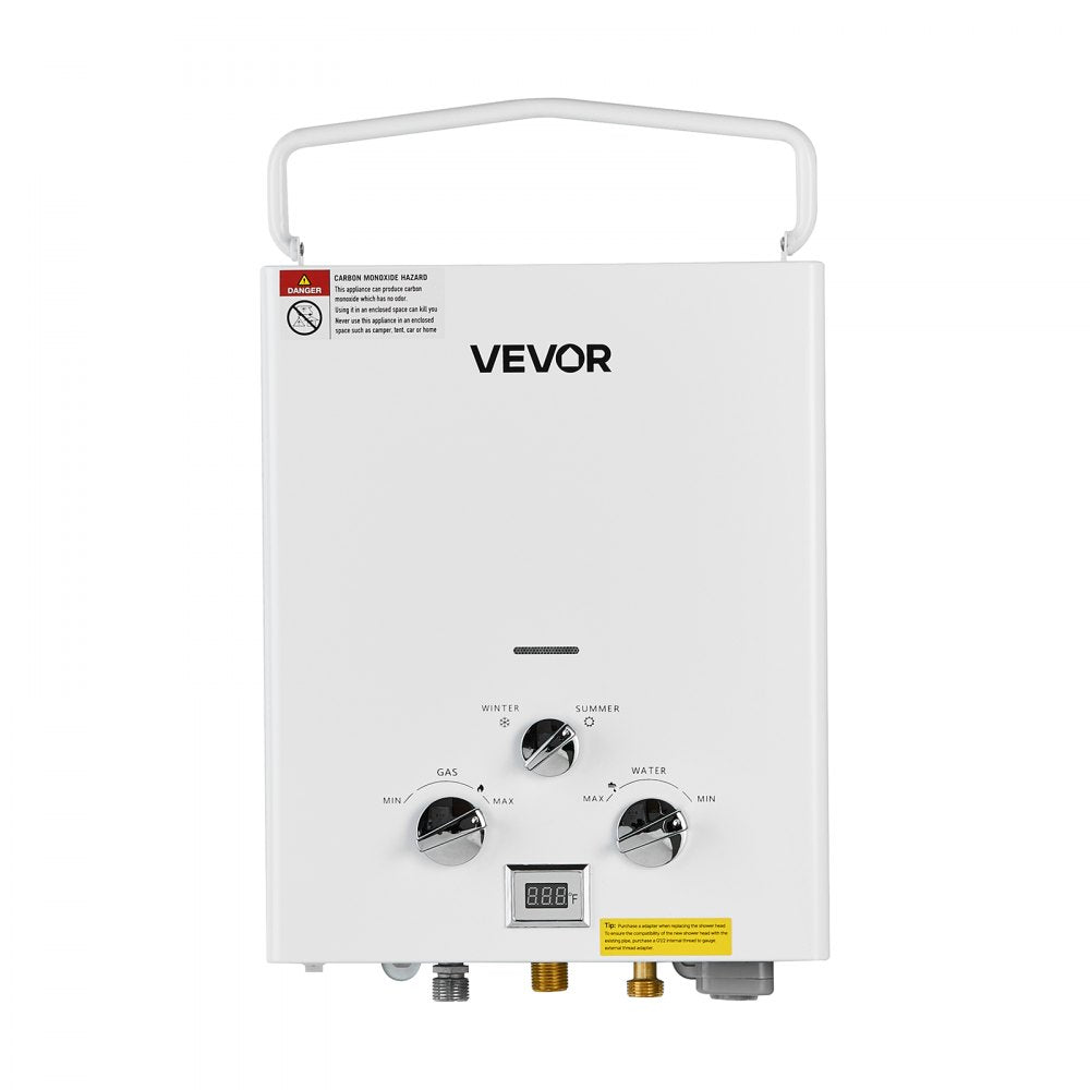 Vevor Water Heater Portable Propane Tankless 6L 41,000 BTU 1.58 GPM New