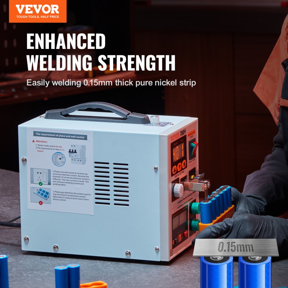 Vevor Battery Spot Welder Portable Pulse Welder & Battery Charger with 2 Welding Modes New