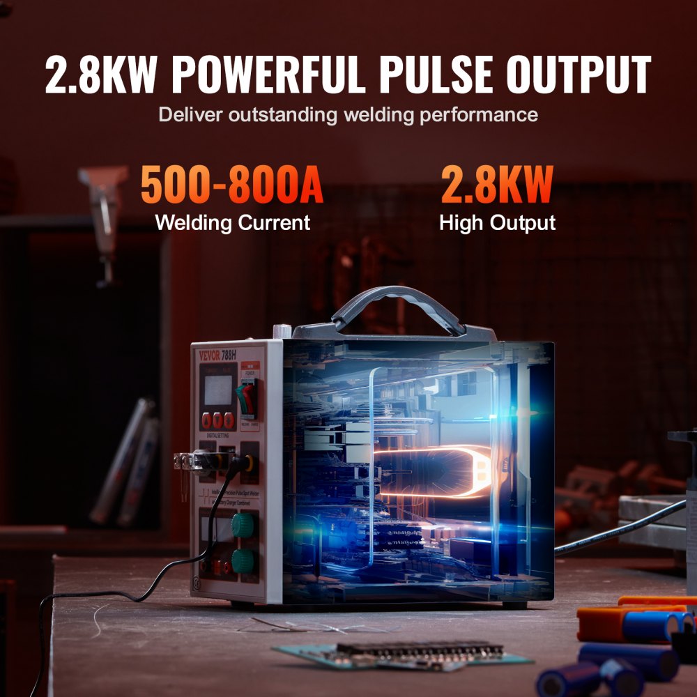 Vevor Battery Spot Welder Portable Pulse Welder & Battery Charger with 2 Welding Modes New