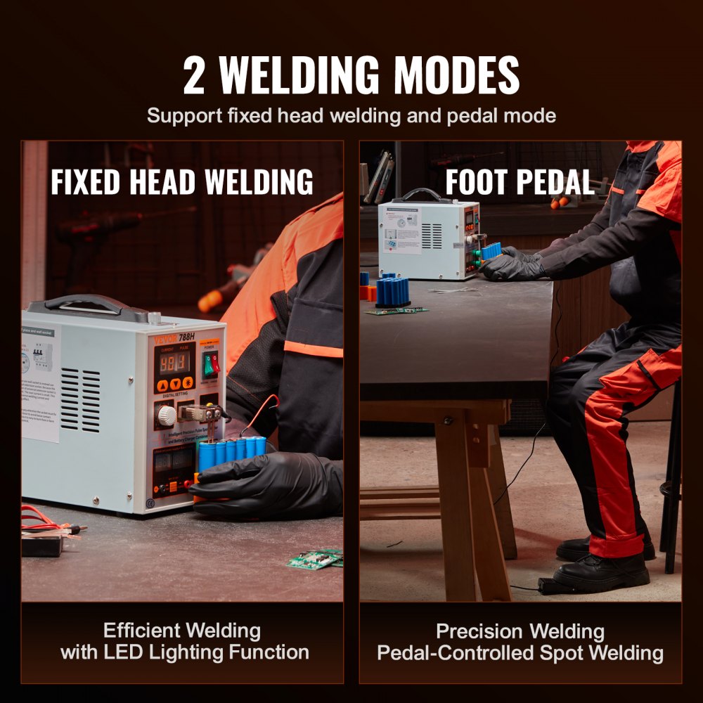 Vevor Battery Spot Welder Portable Pulse Welder & Battery Charger with 2 Welding Modes New
