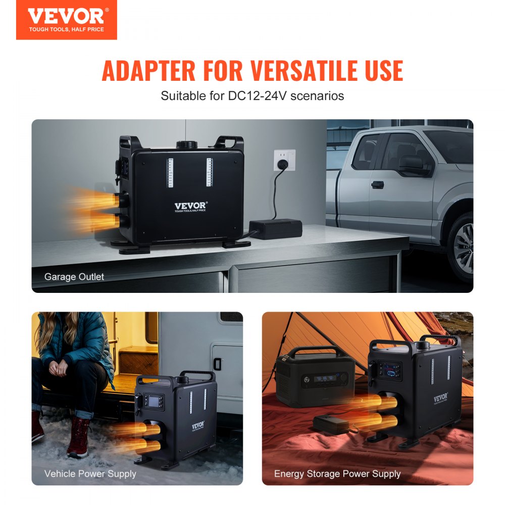 Vevor Diesel Heater 8kW Bluetooth App Control Portable Vehicle Garage Air Heater New