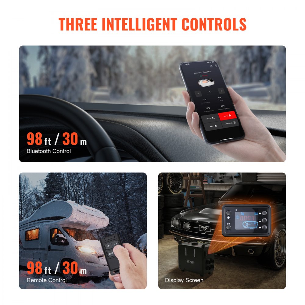 Vevor Diesel Heater 8kW Bluetooth App Control Portable Vehicle Garage Air Heater New