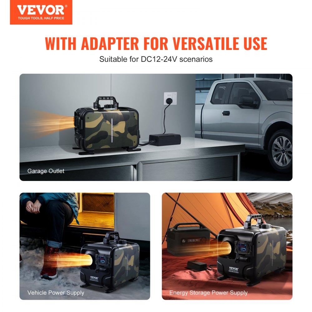 Vevor Diesel Heater 8kW 12V/24V Bluetooth All-in-One Portable Air Heater New